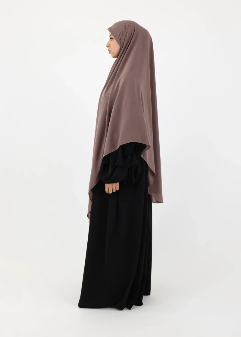 Mega Square Hijab - Smooth Premium Chiffon  - Taupe - Image 4