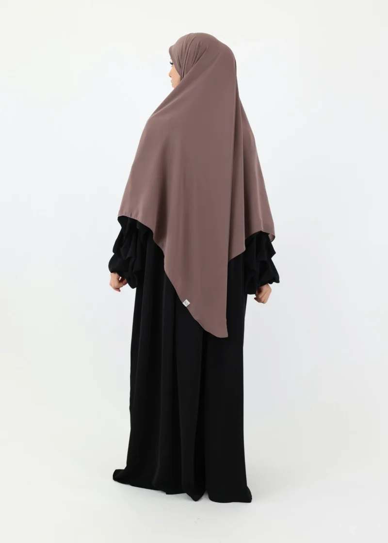 Mega Square Hijab - Smooth Premium Chiffon  - Taupe - Image 3