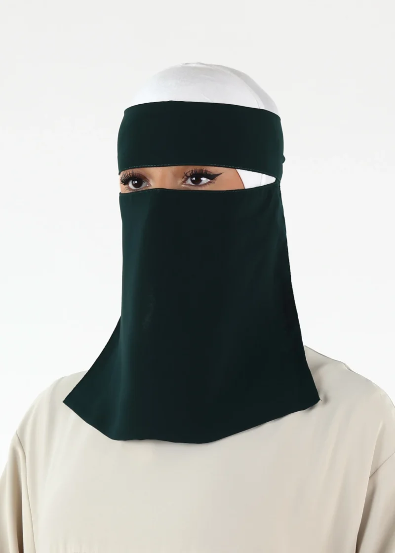 Alternative view of Full Niqab Short - No Pinch - Dark Green