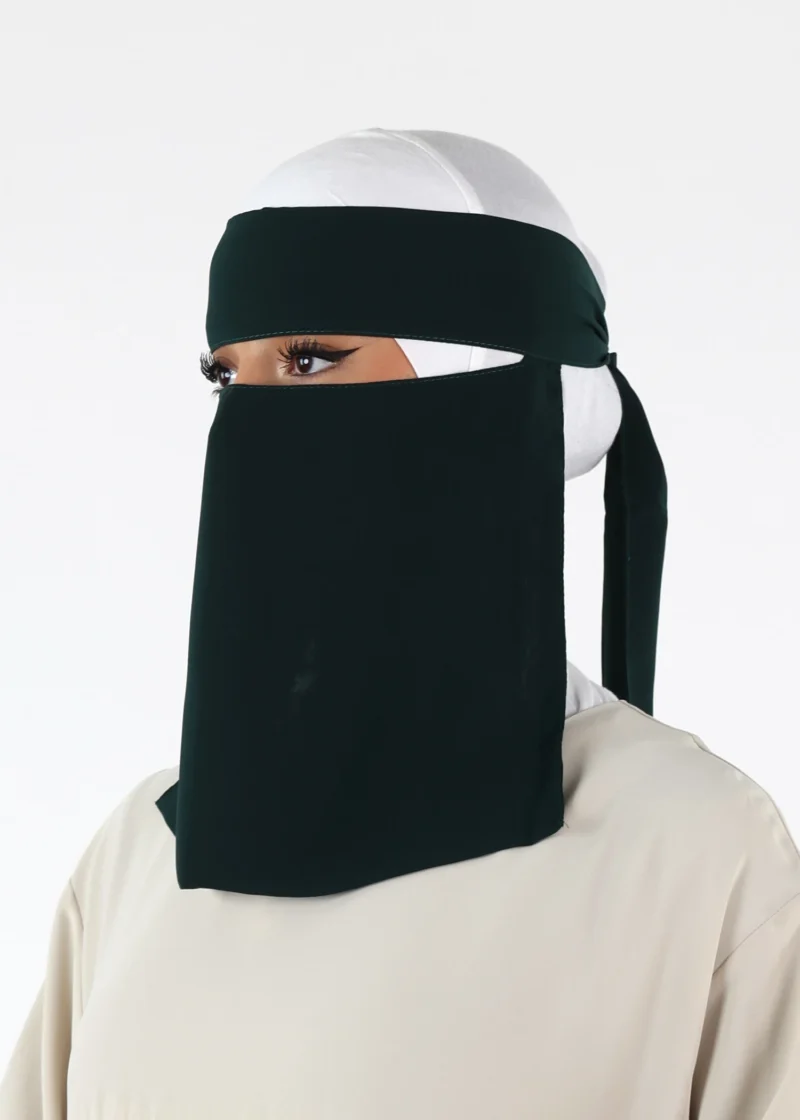 Full Niqab Short - No Pinch - Dark Green