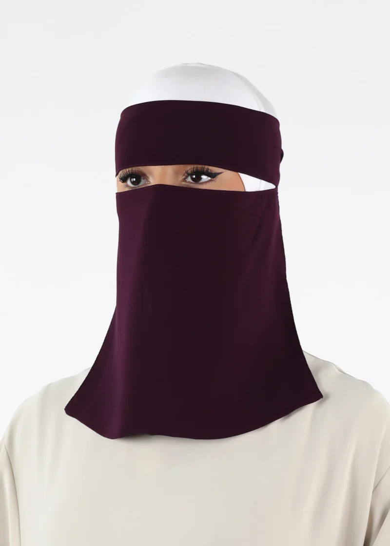 Alternative view of Full Niqab Short - No Pinch - Dark Purple