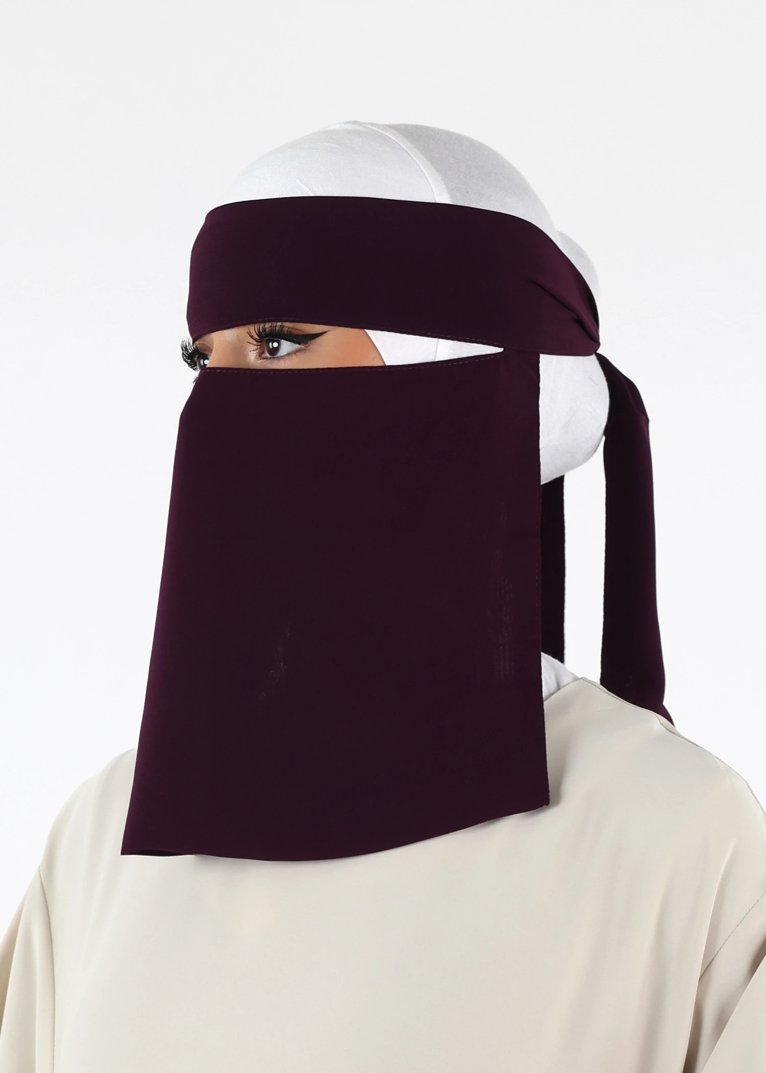 Full Niqab Short - No Pinch - Dark Purple