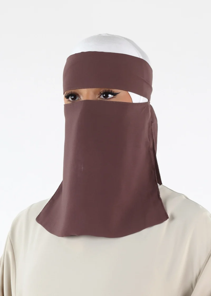 Alternative view of Full Niqab Short - No Pinch - Dark Taupe