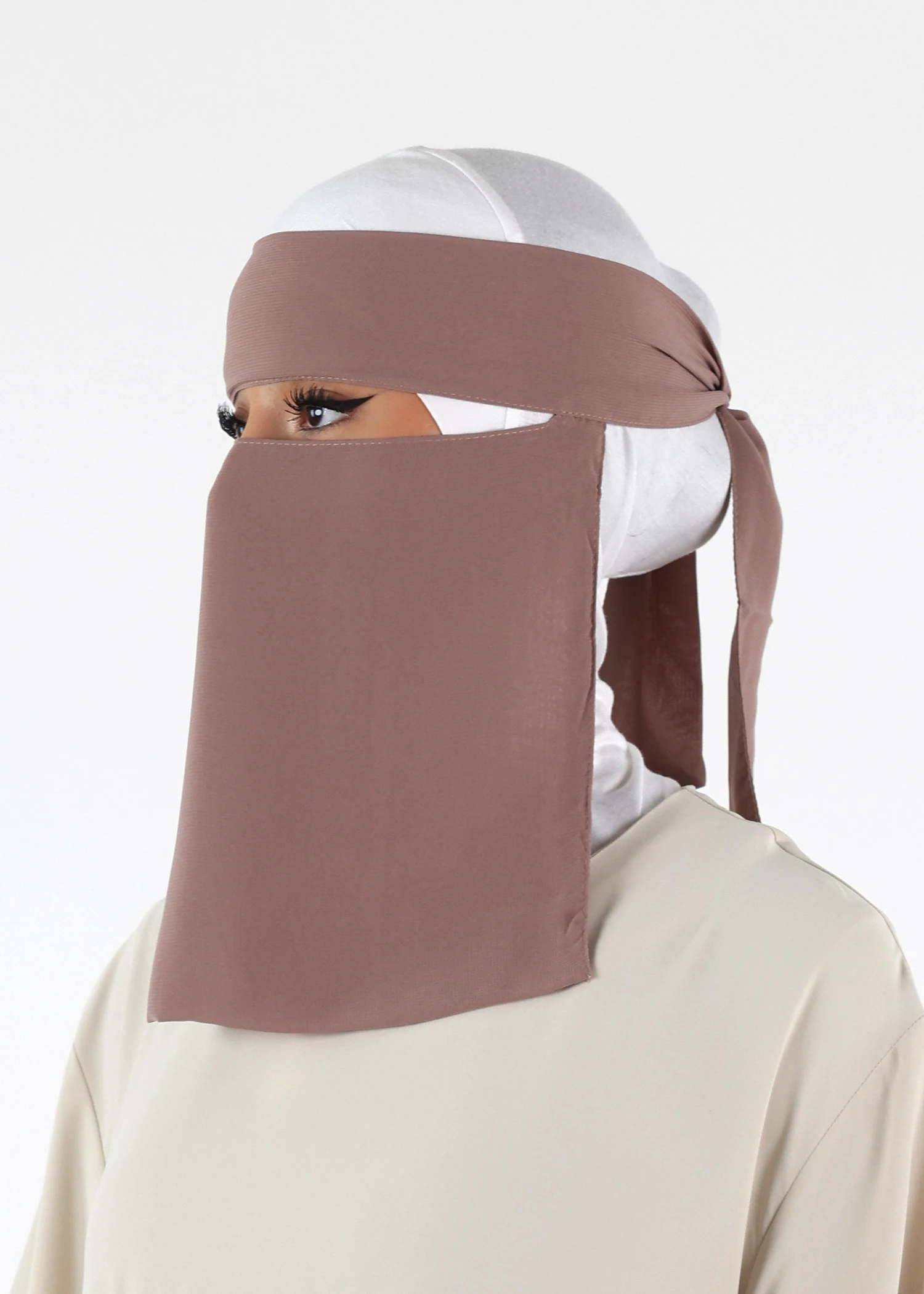 Full Niqab Short - No Pinch - Soft Taupe