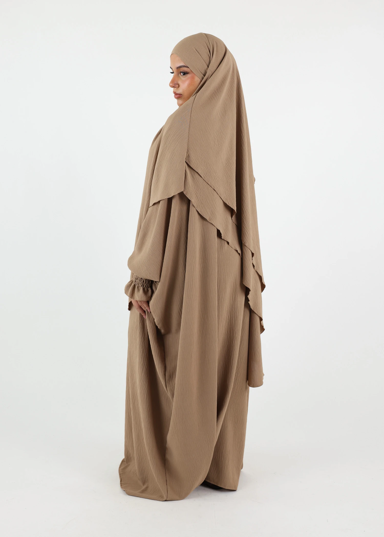 ABAYA & KHIMAR 2 Layer Camel