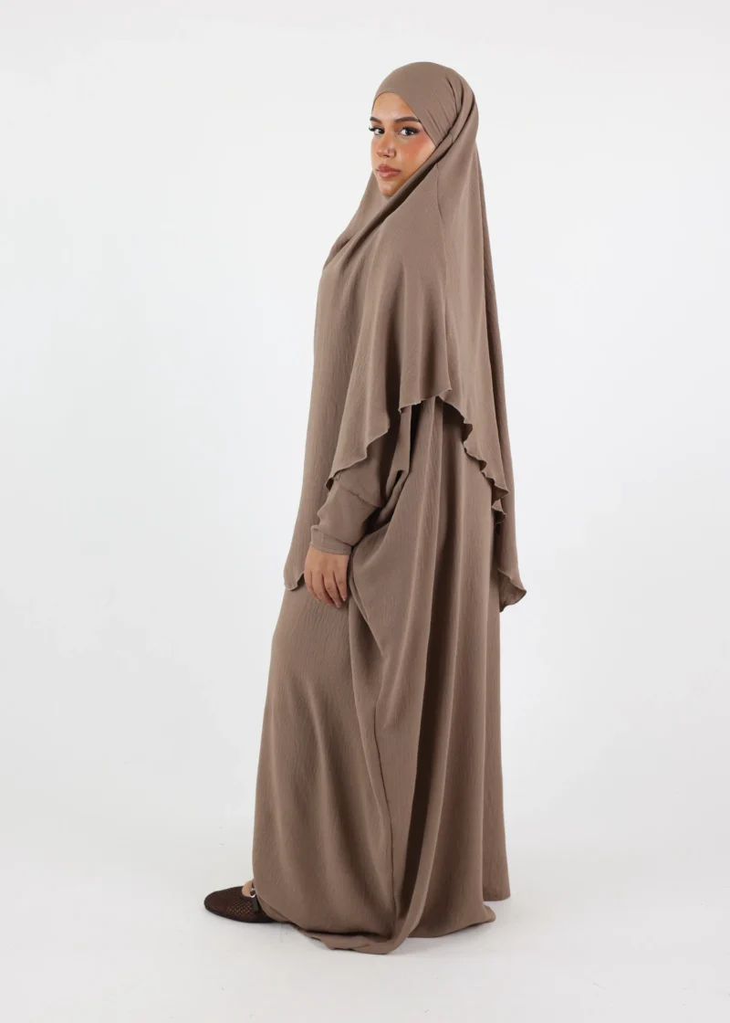 Alternative view of ABAYA & KHIMAR SET Taupe
