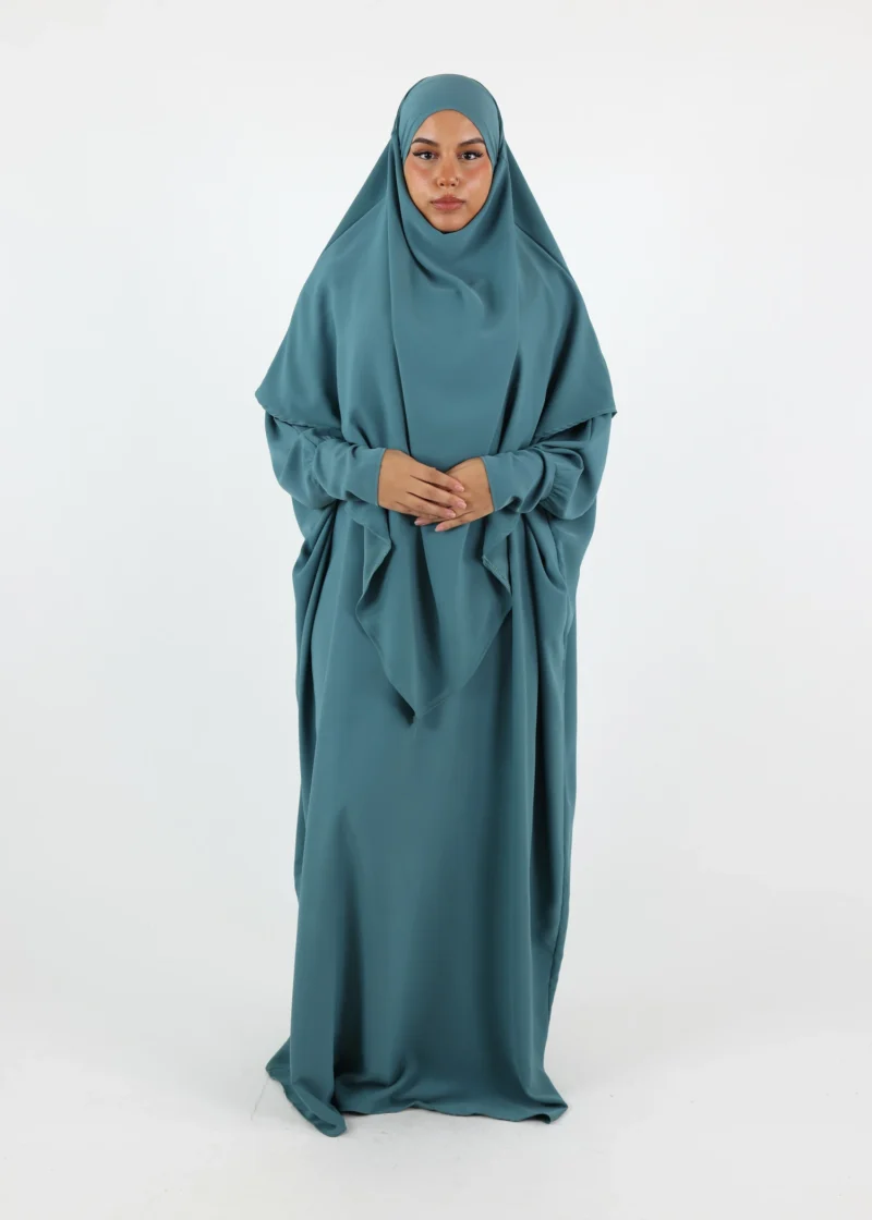 Alternative view of ABAYA & KHIMAR SET Medina Dusty Jade