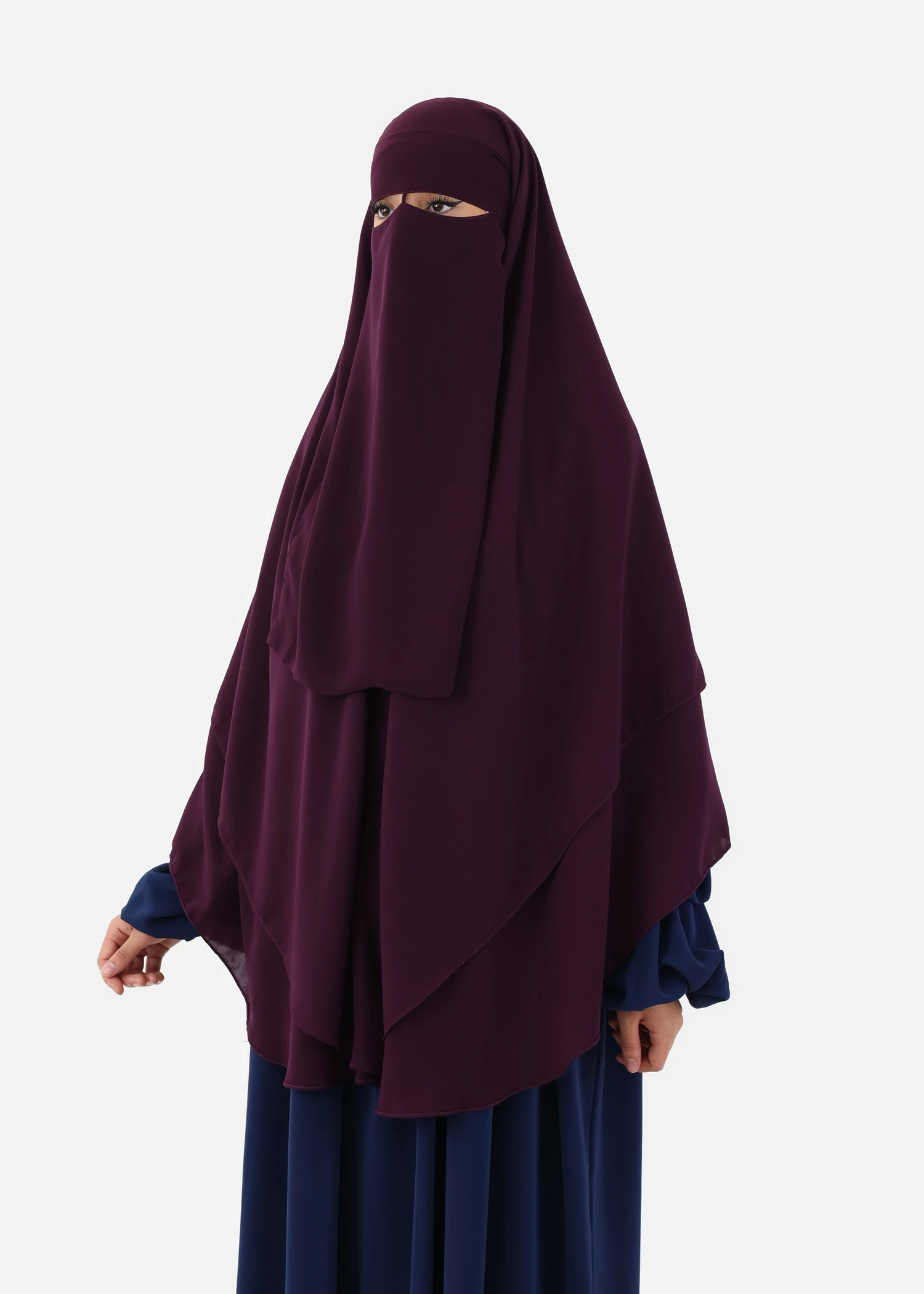 Niqab and Khimar Set Um Hafsa - Dark Purple