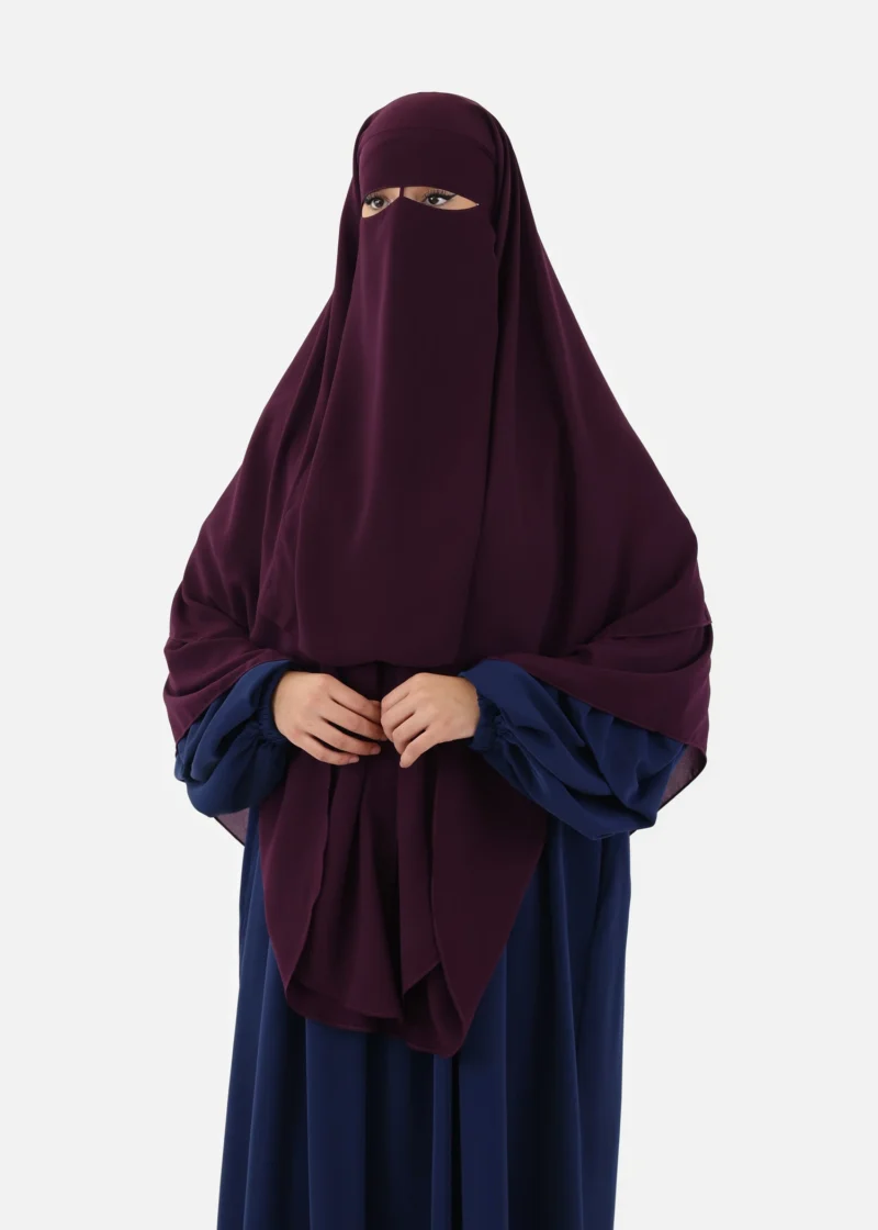 Niqab and Khimar Set Um Hafsa - Dark Purple - Image 5