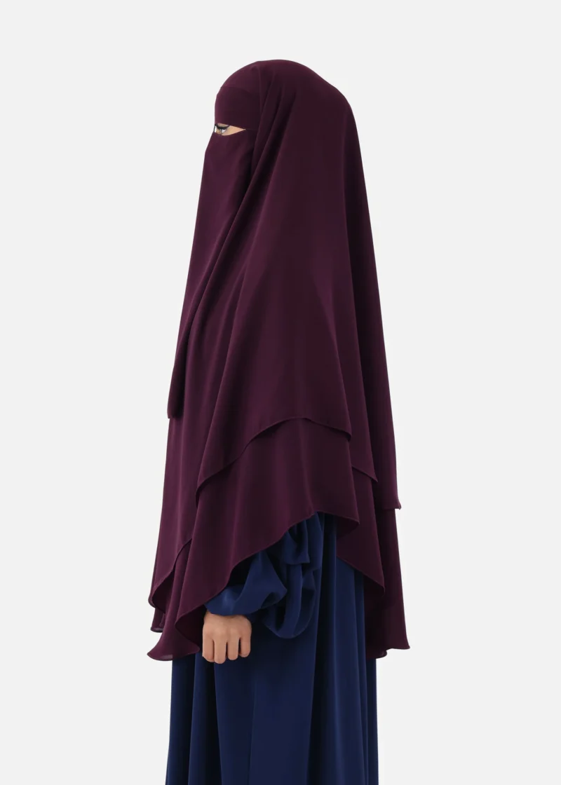 Niqab and Khimar Set Um Hafsa - Dark Purple - Image 4