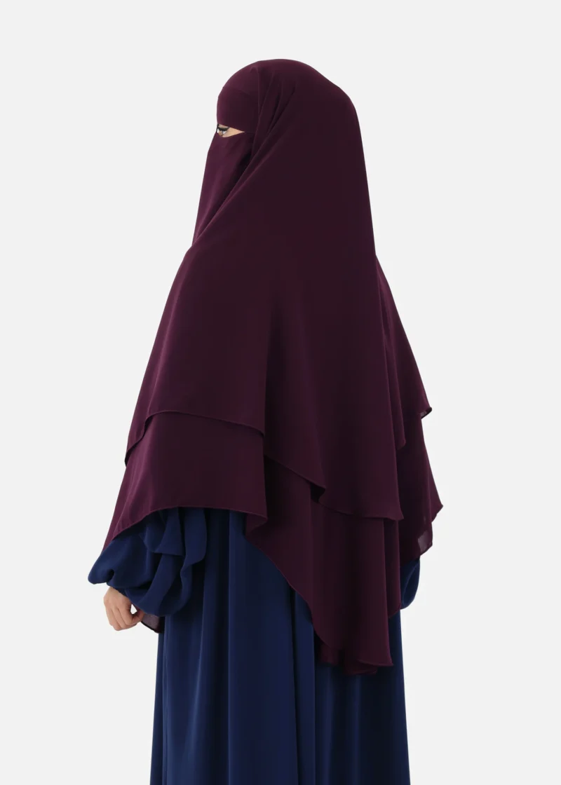 Niqab and Khimar Set Um Hafsa - Dark Purple - Image 3