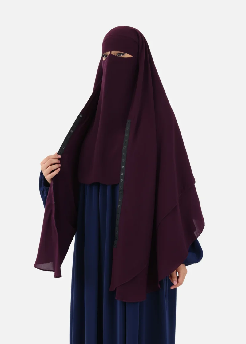 Alternative view of Niqab and Khimar Set Um Hafsa - Dark Purple