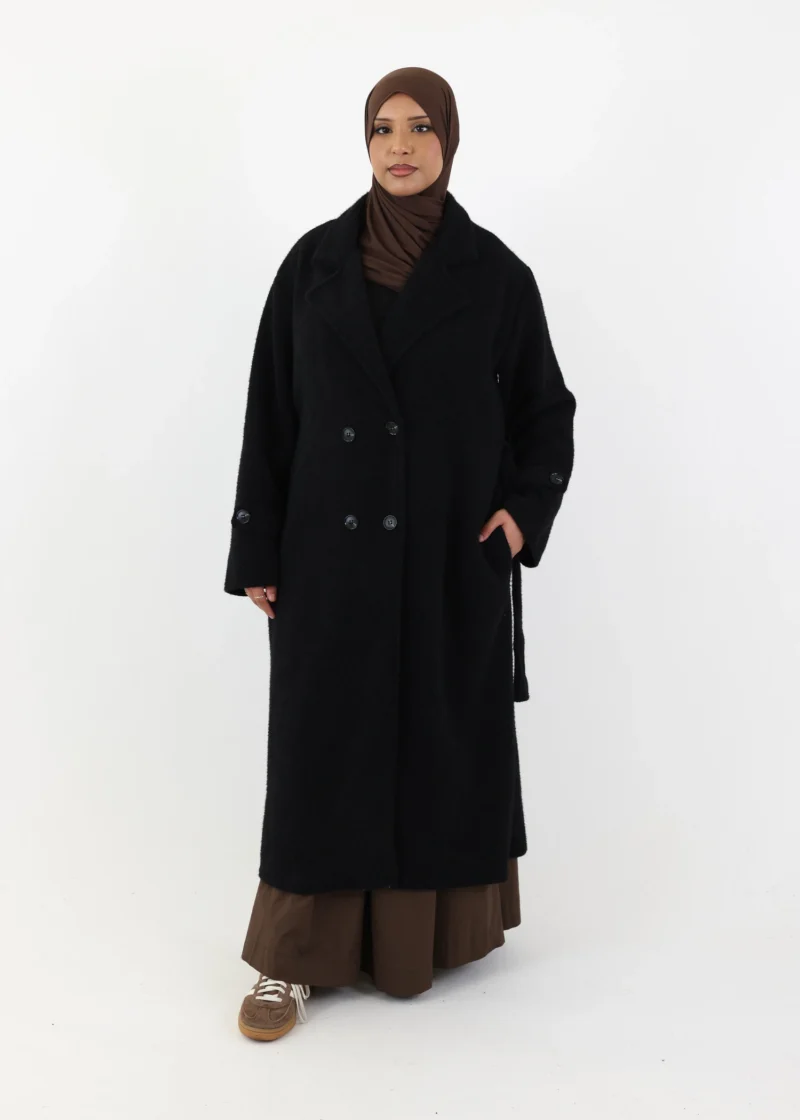 Alternative view of Textured Trench Coat - Black
