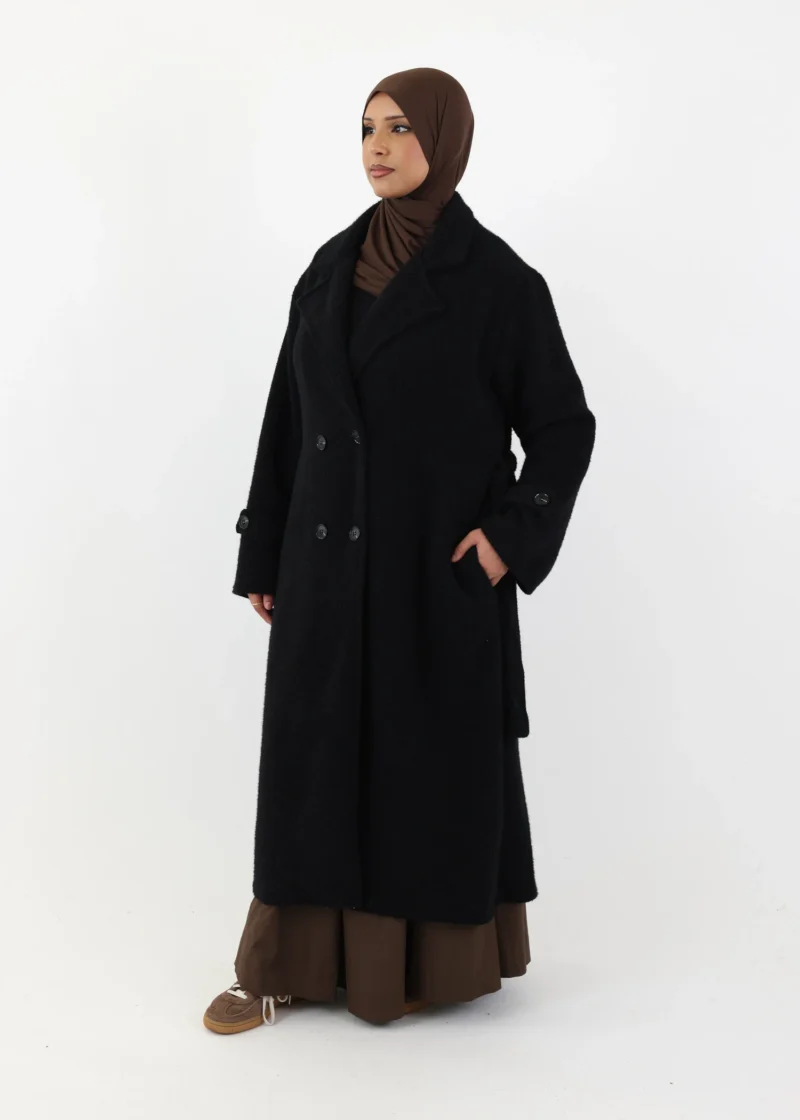 Textured Trench Coat - Black