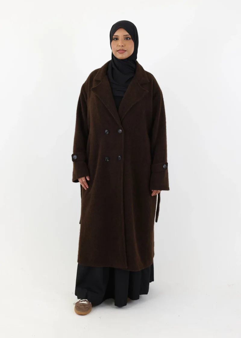 Textured Trench Coat - Coffee - Image 3