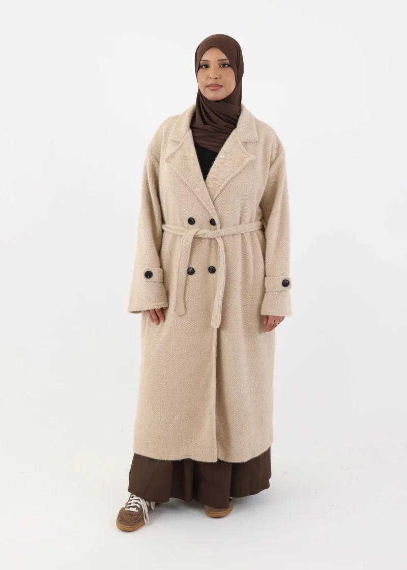 Textured Trench Coat - Cream - Image 4