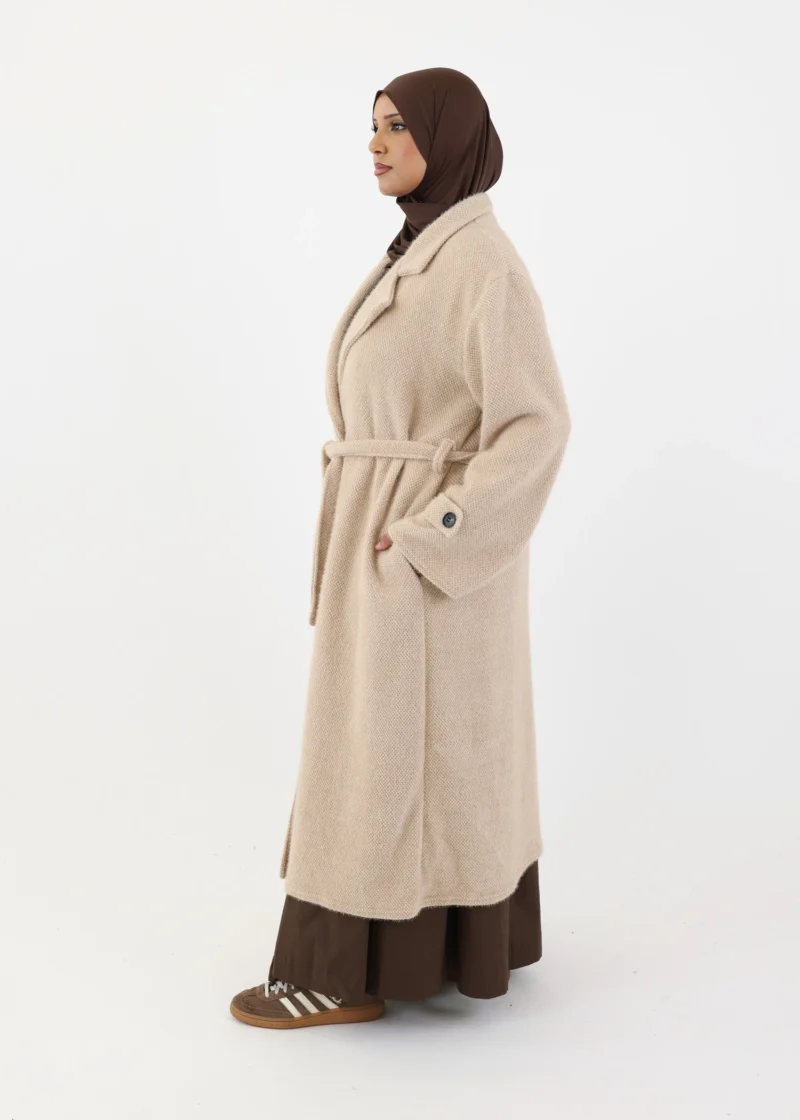 Textured Trench Coat - Cream - Image 3