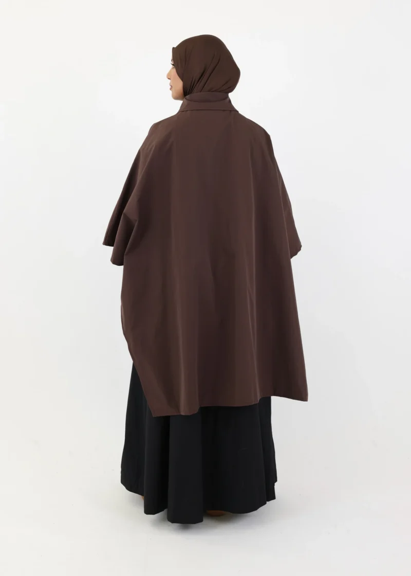 Alternative view of Water Resistant Button Up Poncho - Coffee